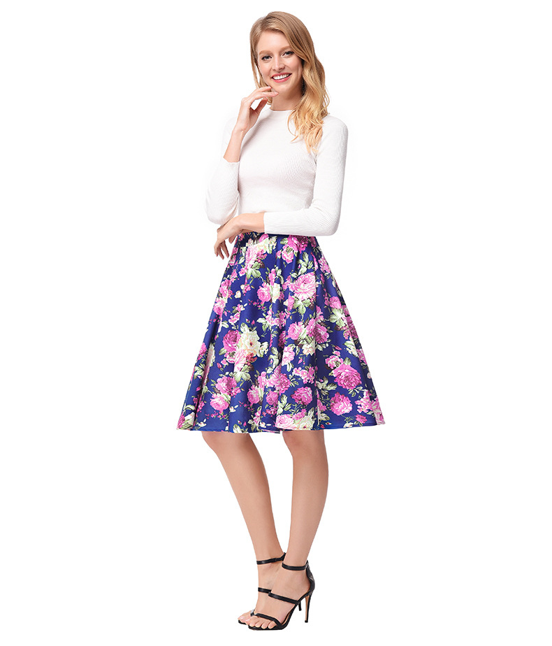 SZ60139-4 Long Sleeve Crop Top & Off Blue High-Low Skirt